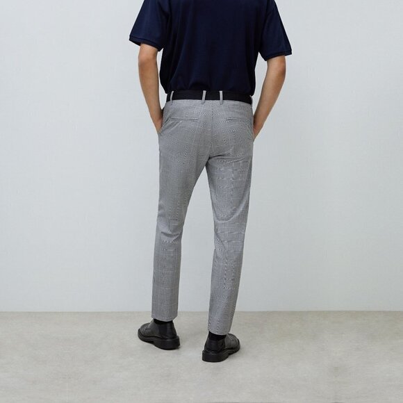 ZARA | Plaid Trousers Stretch Waist Dress Pants | Sz. XL - Picture 3 of 14